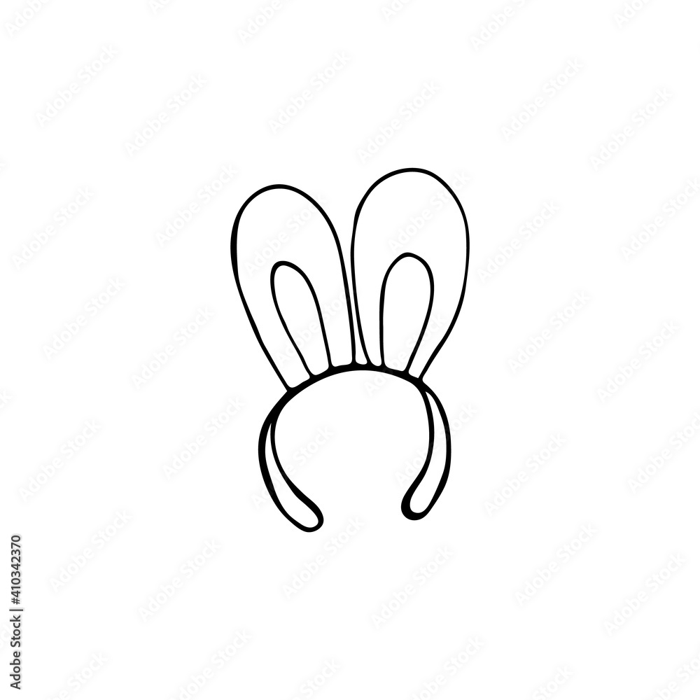 Doodle with bunny ears. Hand drawn childrens illustration Doodle with bunny ears. Hand drawn childrens illustration
