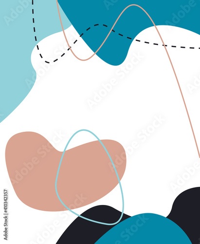 Color abstract vector background consisting of colored spots and lines