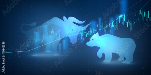 stock market, economic graph with diagrams, business and financial concepts and reports, abstract technology communication concept vector background