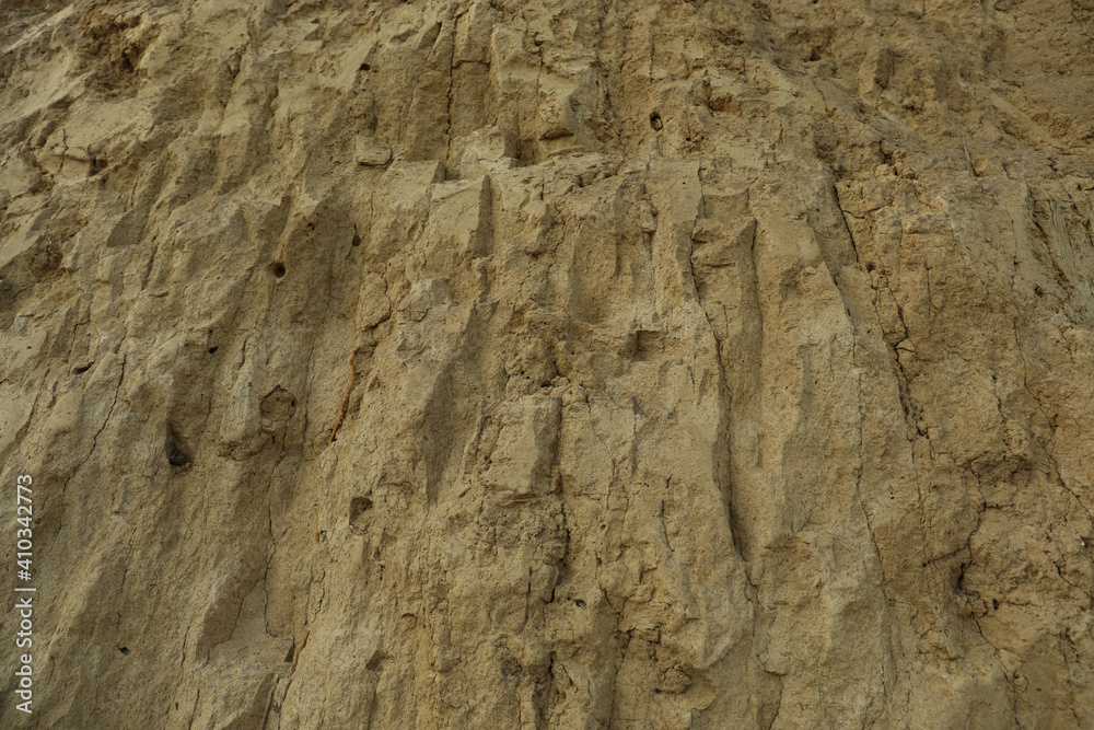 Clay soil of slope on whole background
