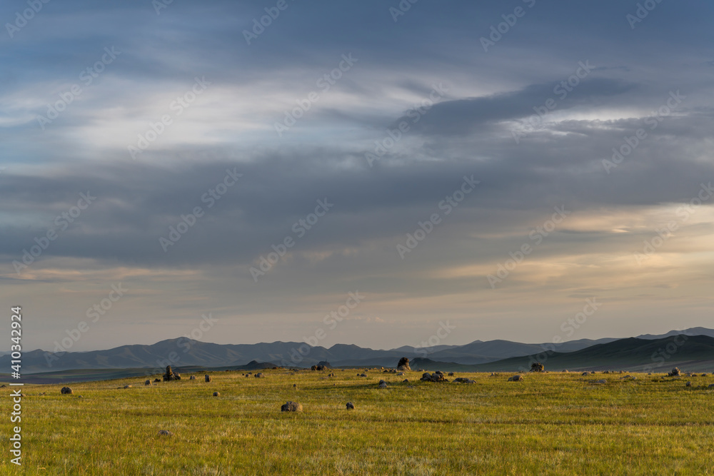 Stone Formations Sunset Orkhon Mongolia