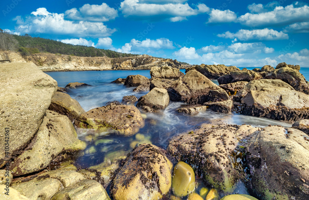 Beautiful landscape, rocks and ocean views, in Salt Point State Park in California.