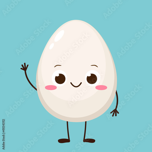 Cute cartoon white egg charactercter