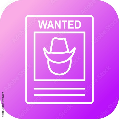 Unique Wanted Poster Line Vector Icon
