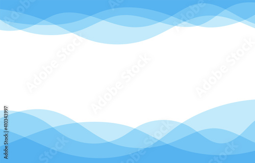 Obraz na plátně Blue water wave sea line curve background banner vector illustration