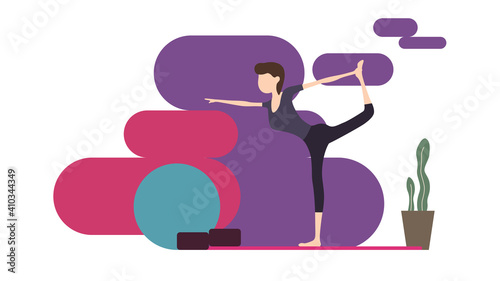 Woman practicing Yoga