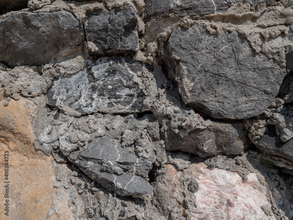 Fototapeta premium Rock with concrete , stone wall texture background