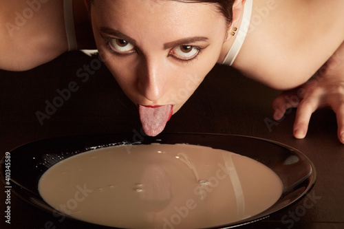 catwoman with milk photo