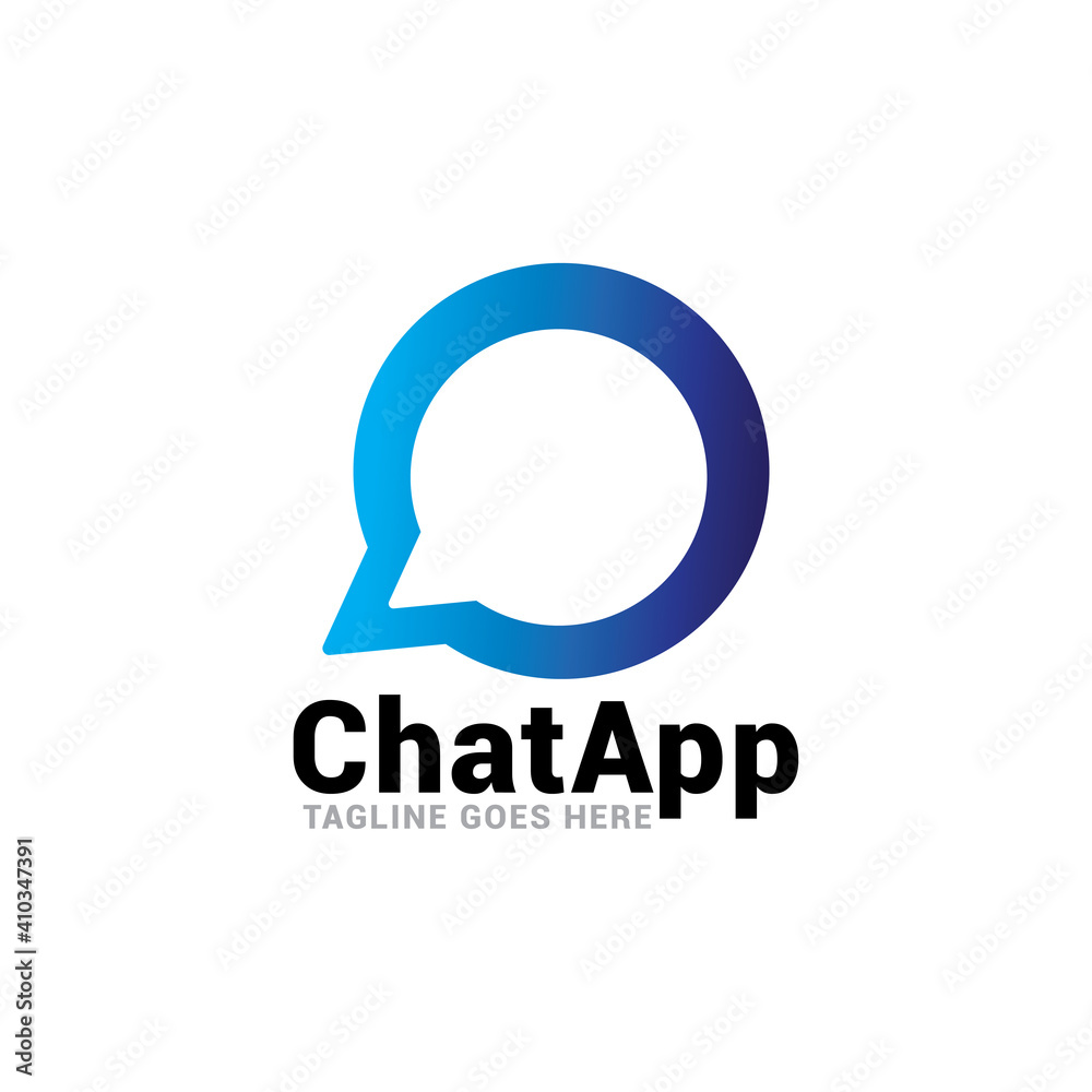 Obraz premium app chat talk bubble logo icon vector template.