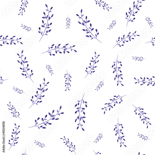 Vector twigs seamless pattern, illustration on fabric