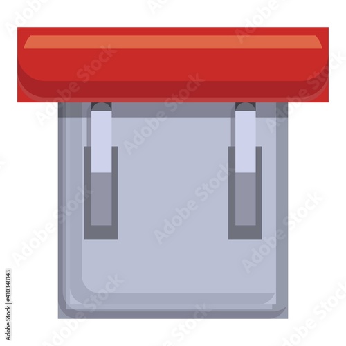 Red breaker switch icon. Cartoon of red breaker switch vector icon for web design isolated on white background