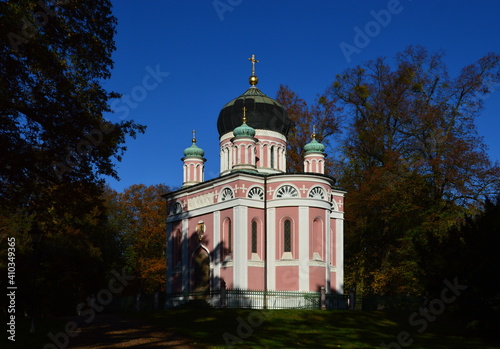 Historische Kirche im Russischen Viertel im Herbst, Potsdam, Brandenburg photo