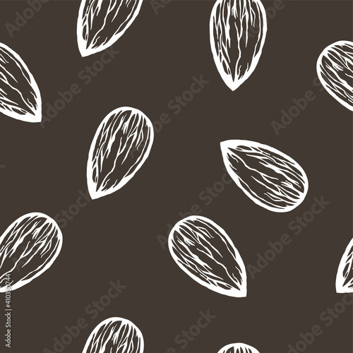 Almond pattern. Vector seamless background ready for printing on textile and other seamless design.