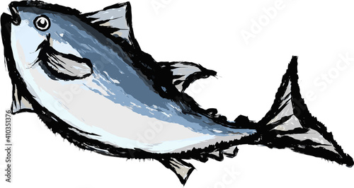 マグロのアートな墨絵