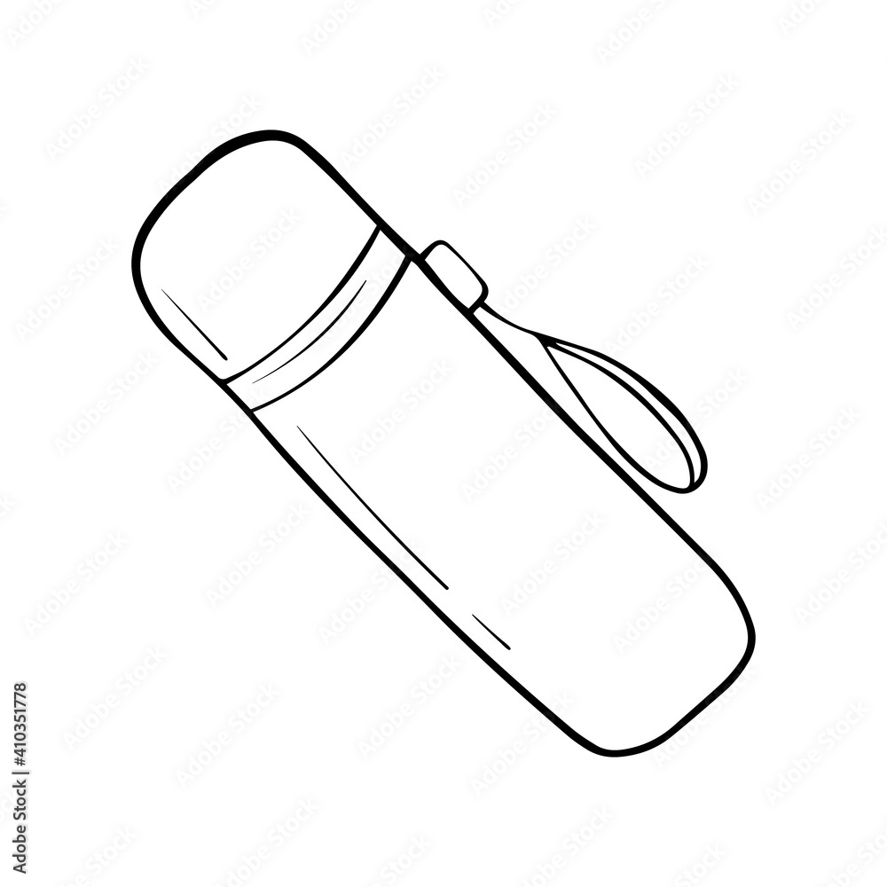 Thermos hand drawn outline doodle icon. Vector sketch illustration of thermos for print, web, mobile and infographics isolated on white background Thermos hand drawn outline doodle icon. Vector sketch illustration of thermos for print, web, mobile and infographics isolated on white background