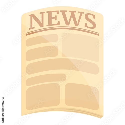 Heap newspaper icon. Cartoon of heap newspaper vector icon for web design isolated on white background