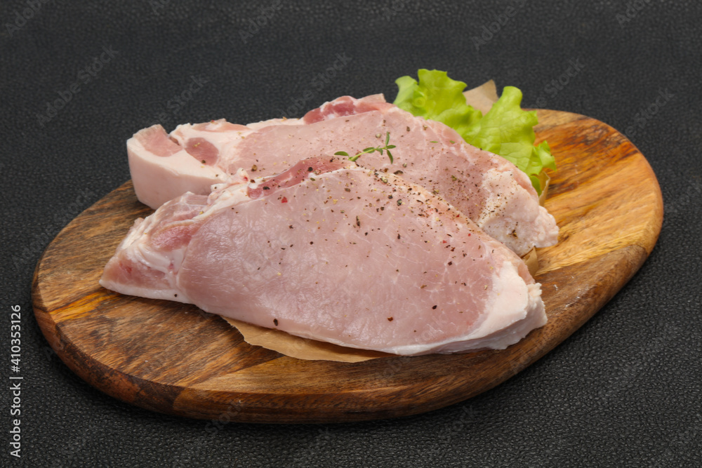 Raw pork meat steak for grill Raw pork meat steak for grill