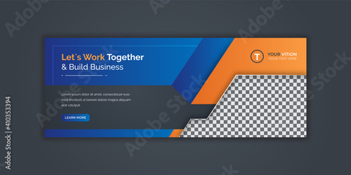 Corporate and digital business marketing promotion facebook cover template Premium