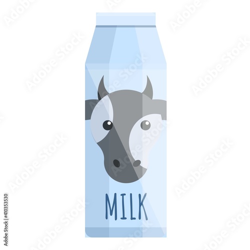 Milk pack icon. Cartoon of milk pack vector icon for web design isolated on white background