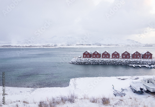 Beautiful northern Scandinavian Lofoten in winter