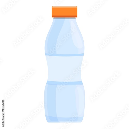 Milk plastic bottle icon. Cartoon of milk plastic bottle vector icon for web design isolated on white background