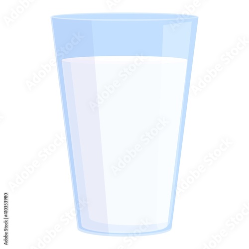 Milk glass icon. Cartoon of milk glass vector icon for web design isolated on white background