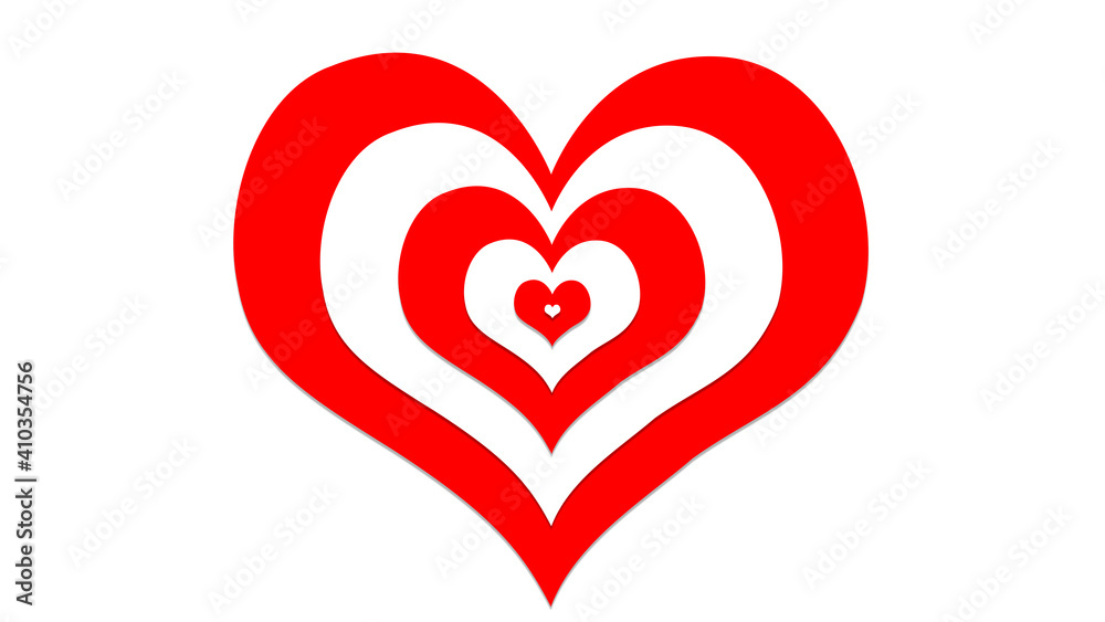 Red and white hearts with illusion effects, Sign and symbol of love , Show your love for Valentine's, wedding, anniversary, or any holiday. Abstract love background, 3D render Red and white hearts with illusion effects, Sign and symbol of love , Show your love for Valentine's, wedding, anniversary, or any holiday. Abstract love background, 3D render