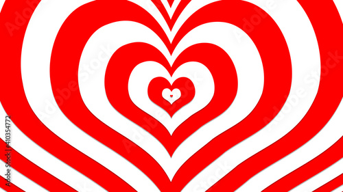 Red heart with illusion effects, Sign and symbol of love , Show your love for Valentine's, wedding, anniversary, or any holiday. Abstract love background, 3D render 