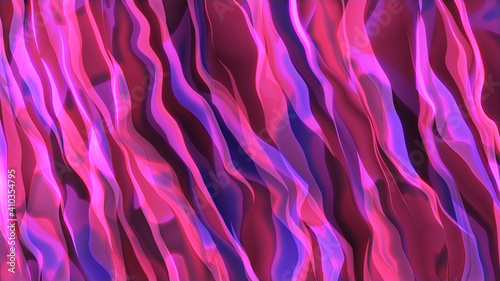 Abstract dynamic motion of colorful blue and pink wavy patterns with nice glowing light effect, 4k High Quality , 3D render