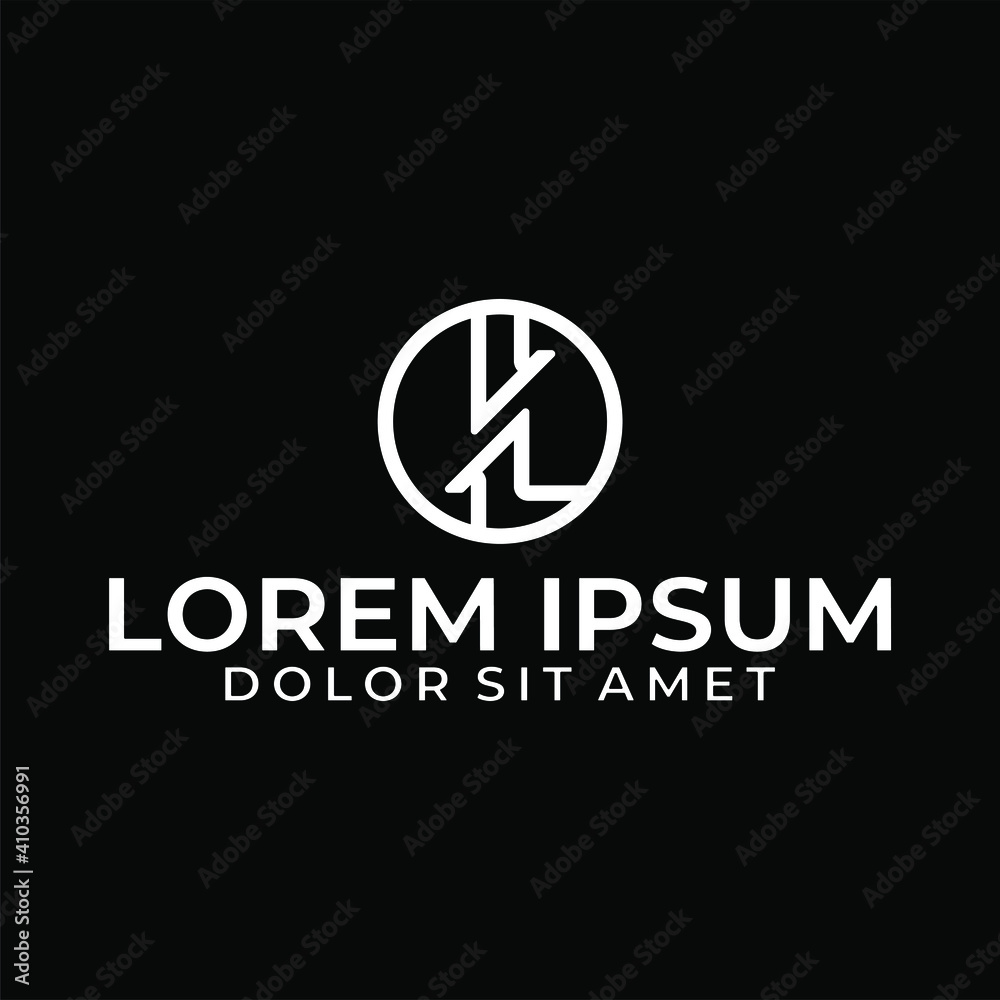 Initial letter L logo template with modern geometric circle line art illustration in flat design monogram symbol Initial letter L logo template with modern geometric circle line art illustration in flat design monogram symbol