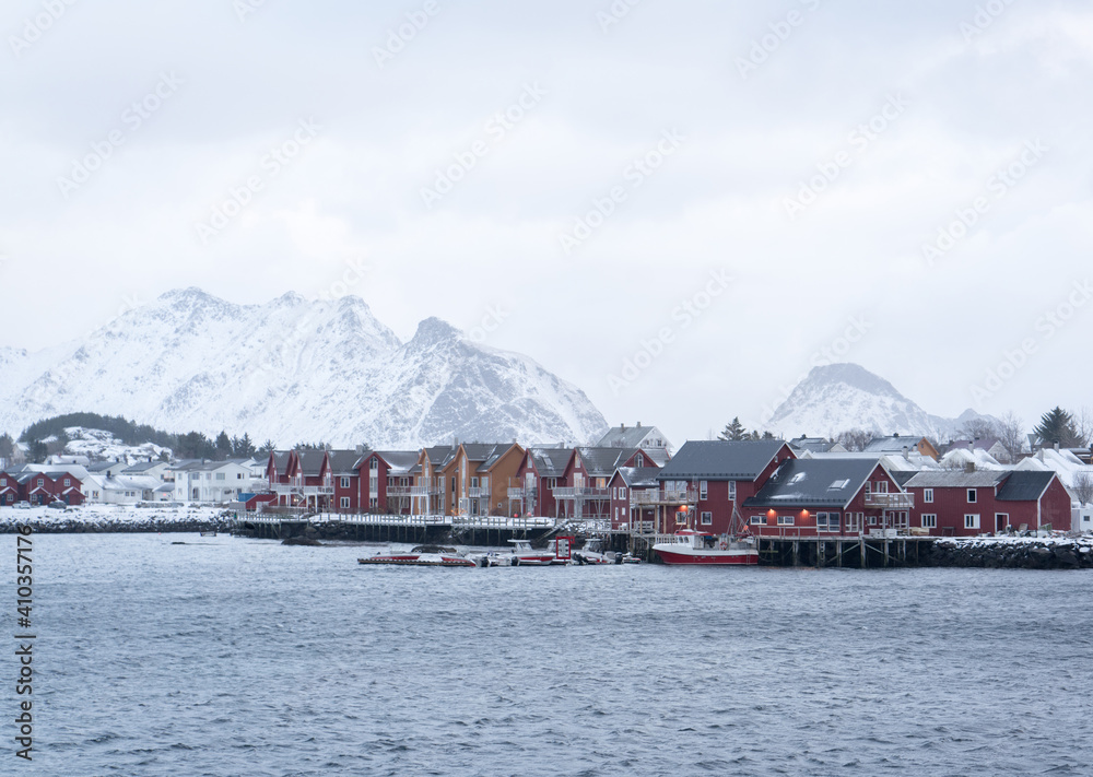 Beautiful northern Scandinavian Lofoten in winter Beautiful northern Scandinavian Lofoten in winter