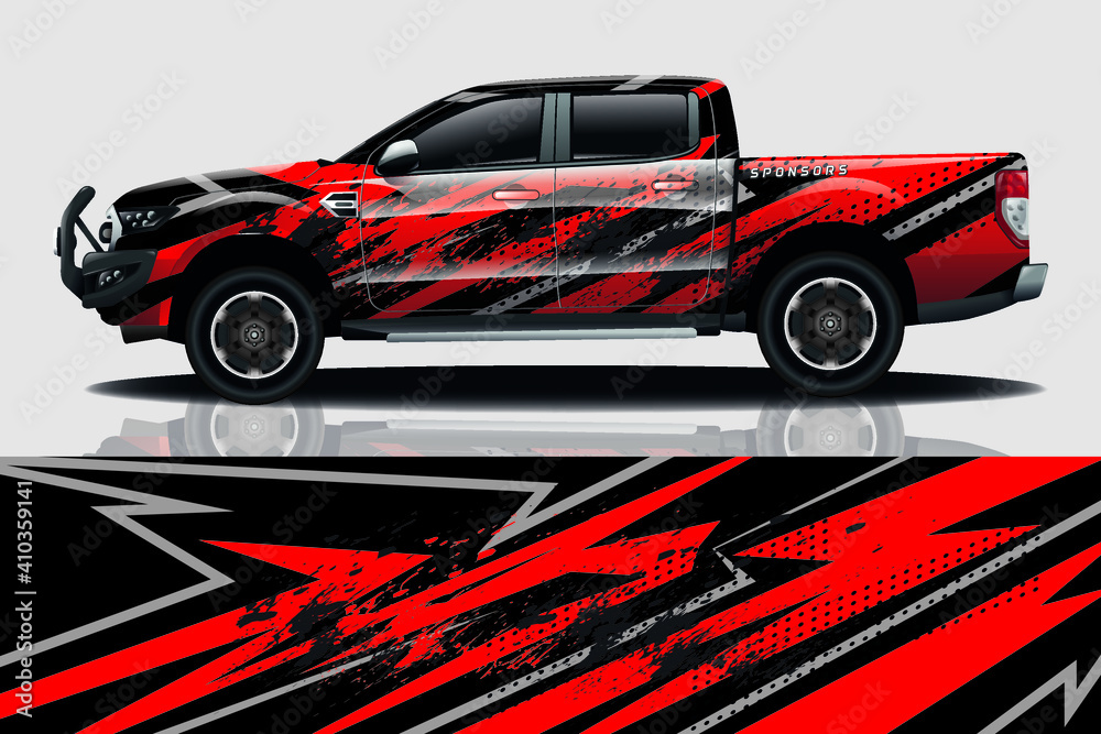 Fototapeta premium Car wrap graphic racing abstract background for wrap and vinyl sticker