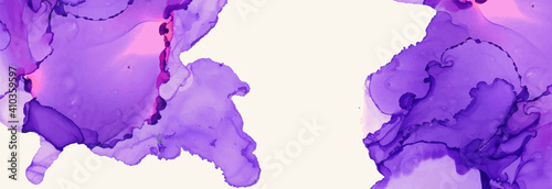 Alcohol ink vector texture banner. Fluid ink abstract background.