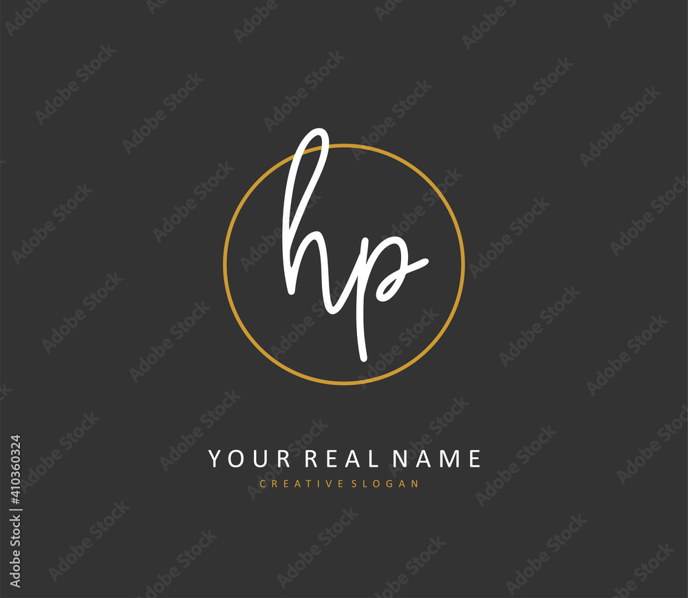 HP Initial letter handwriting and signature logo. A concept handwriting initial logo with template element. HP Initial letter handwriting and signature logo. A concept handwriting initial logo with template element.