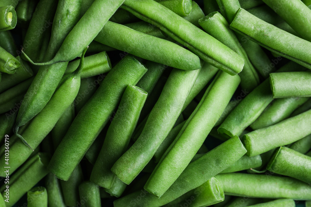 Fresh green beans as background, top view Fresh green beans as background, top view