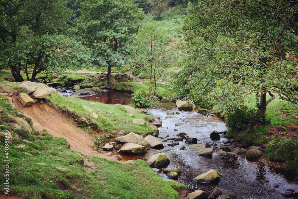 Burbage Brook in Padley Gorge, High Peak, Derbyshire, UK Burbage Brook in Padley Gorge, High Peak, Derbyshire, UK