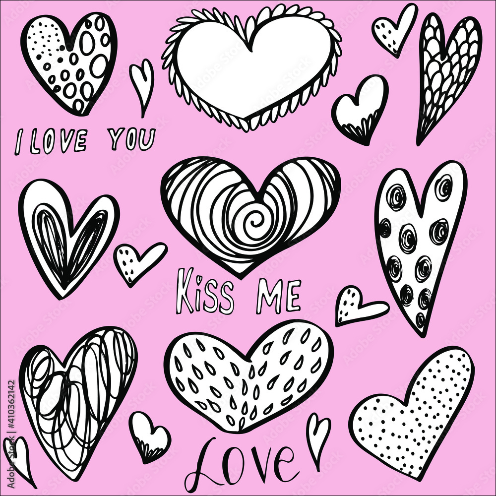 vector isolated set of hearts 9 pcs vector isolated set of hearts 9 pcs