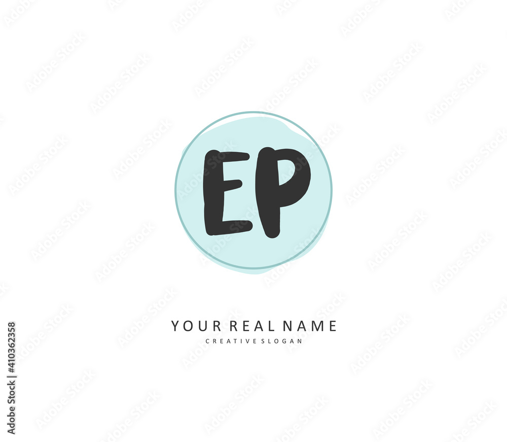 EP Initial letter handwriting and signature logo. A concept handwriting initial logo with template element. EP Initial letter handwriting and signature logo. A concept handwriting initial logo with template element.