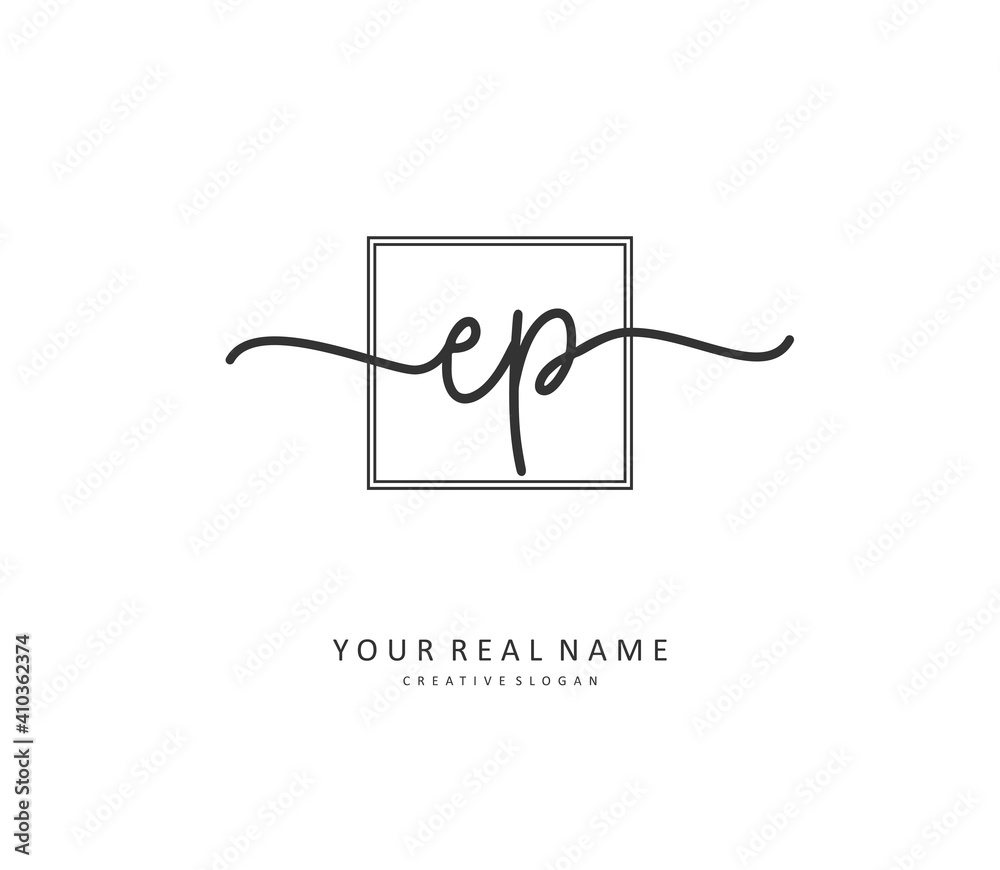 EP Initial letter handwriting and signature logo. A concept handwriting initial logo with template element. EP Initial letter handwriting and signature logo. A concept handwriting initial logo with template element.