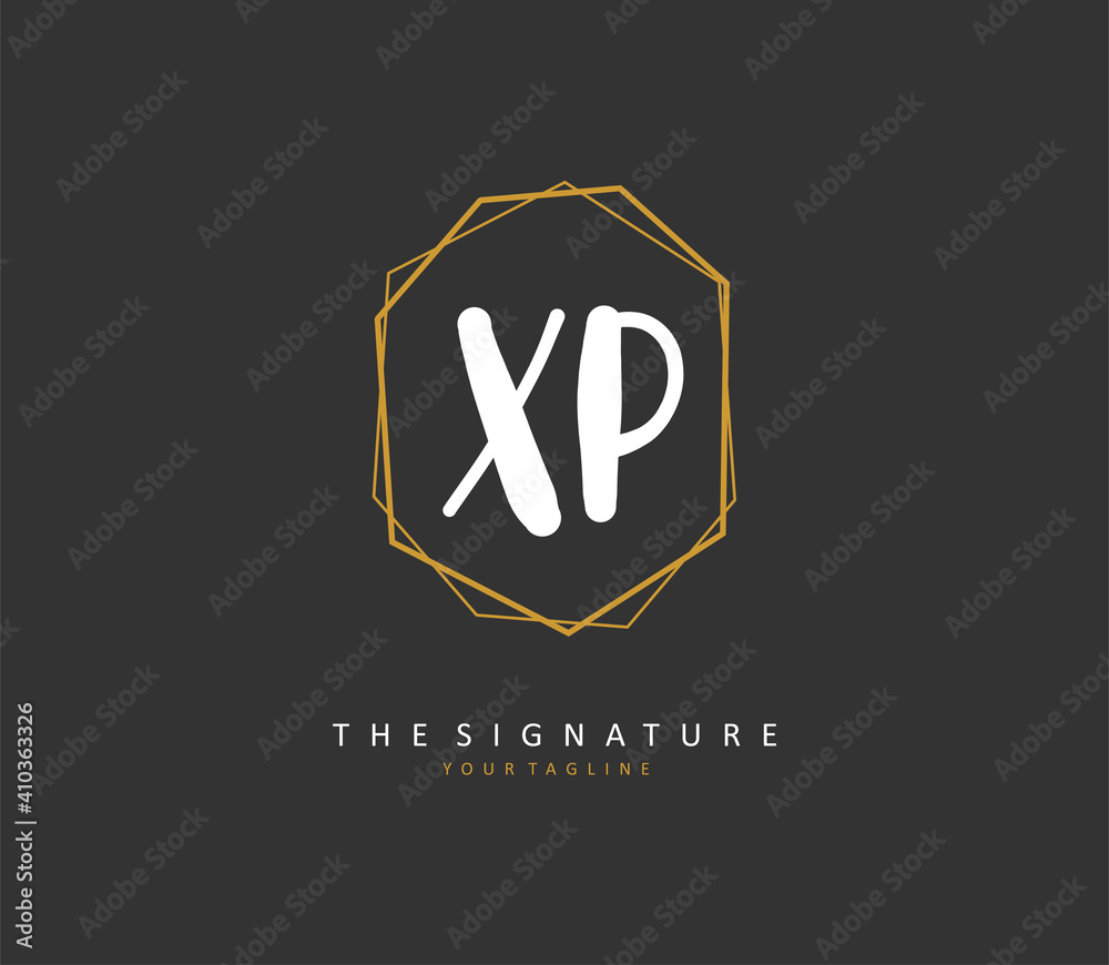 XP Initial letter handwriting and signature logo. A concept handwriting initial logo with template element. XP Initial letter handwriting and signature logo. A concept handwriting initial logo with template element.