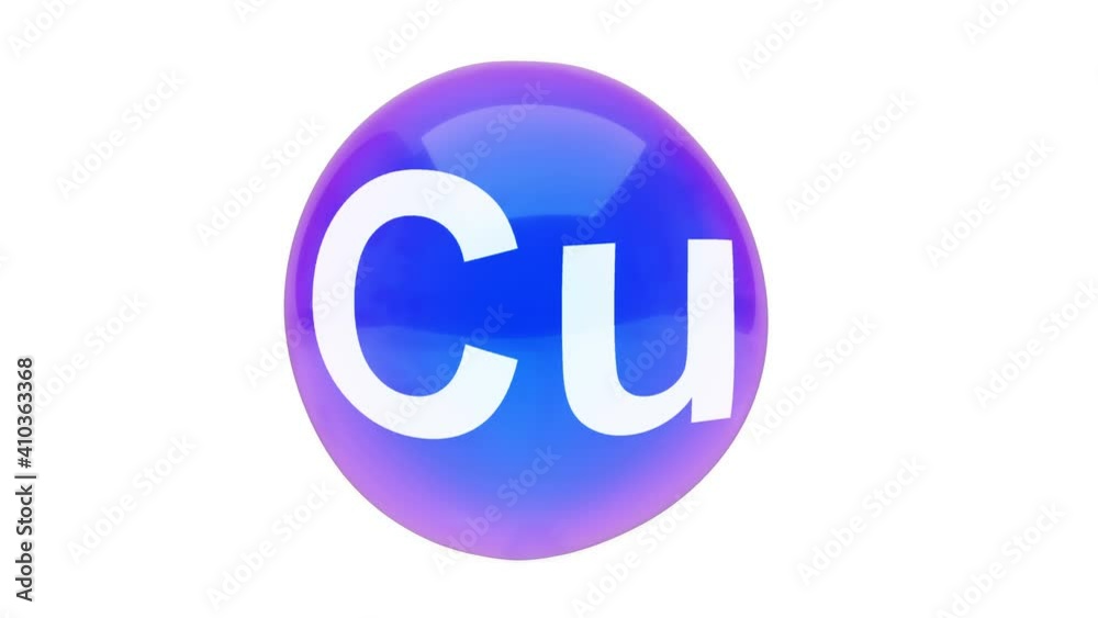 3D animation of a bubble sphere mineral Cu floating on a white background with alpha layer 3D animation of a bubble sphere mineral Cu floating on a white background with alpha layer