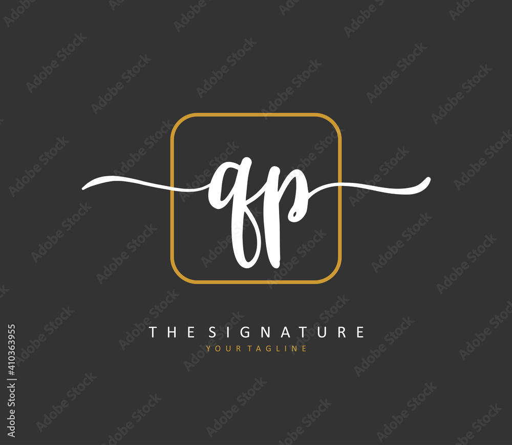 QP Initial letter handwriting and signature logo. A concept handwriting initial logo with template element. QP Initial letter handwriting and signature logo. A concept handwriting initial logo with template element.