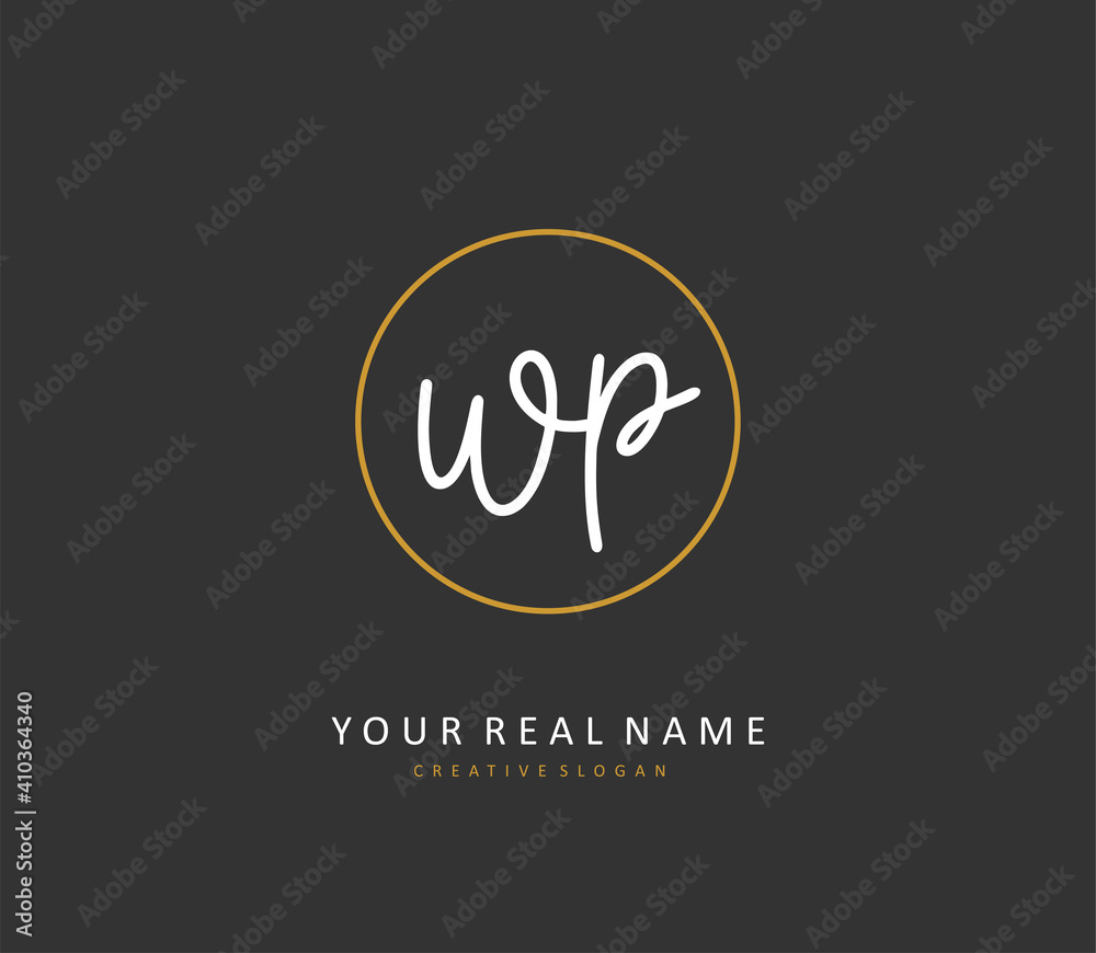 WP Initial letter handwriting and signature logo. A concept handwriting initial logo with template element. WP Initial letter handwriting and signature logo. A concept handwriting initial logo with template element.