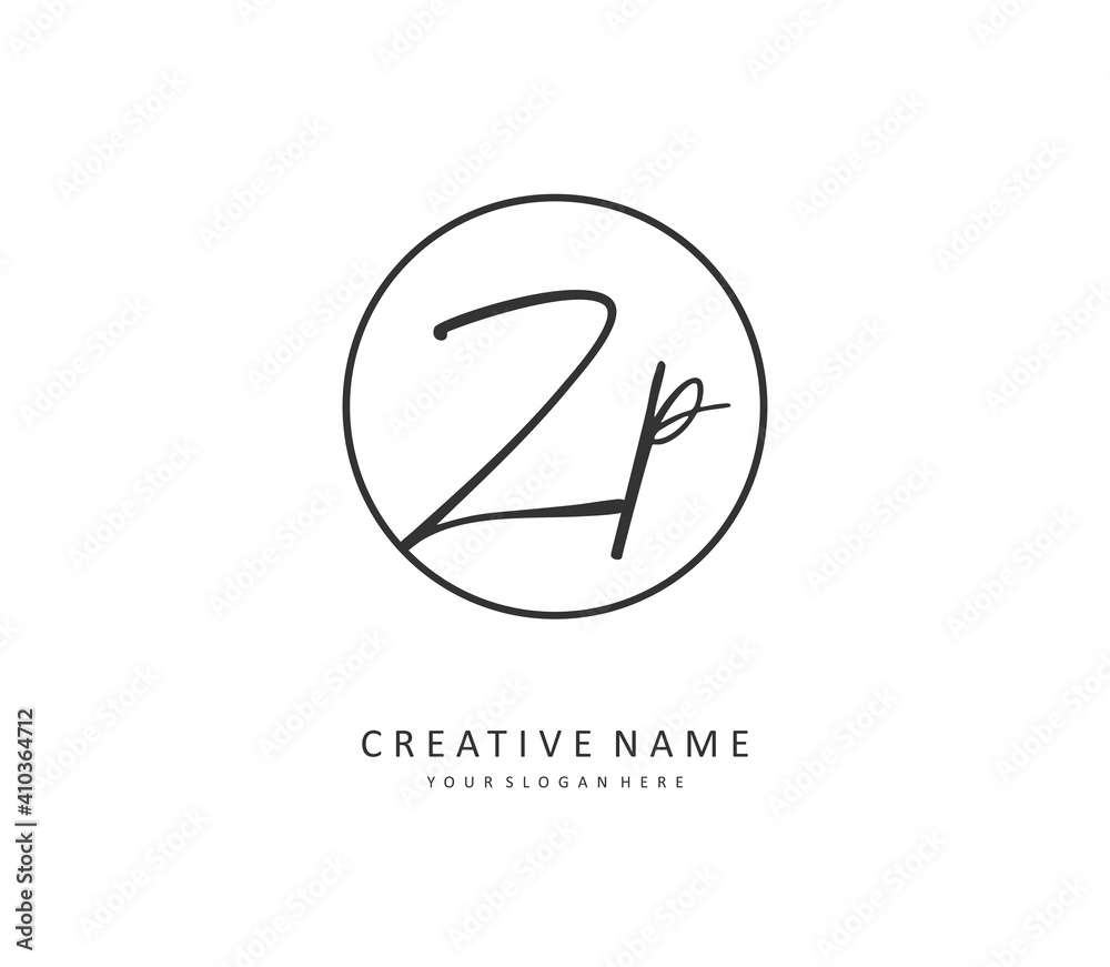 ZP Initial letter handwriting and signature logo. A concept handwriting initial logo with template element. ZP Initial letter handwriting and signature logo. A concept handwriting initial logo with template element.