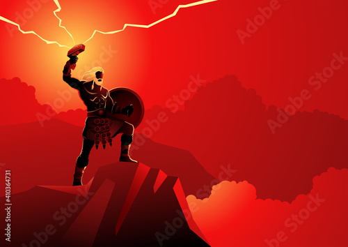 Thor the God of thunder and lightning photo