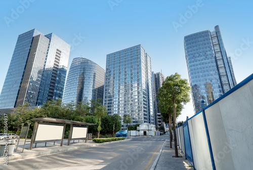 Central business district, roads and skyscrapers, Xiamen, China. © gui yong nian