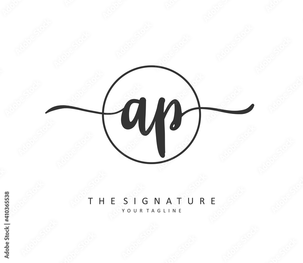 AP Initial letter handwriting and signature logo. A concept handwriting initial logo with template element. AP Initial letter handwriting and signature logo. A concept handwriting initial logo with template element.