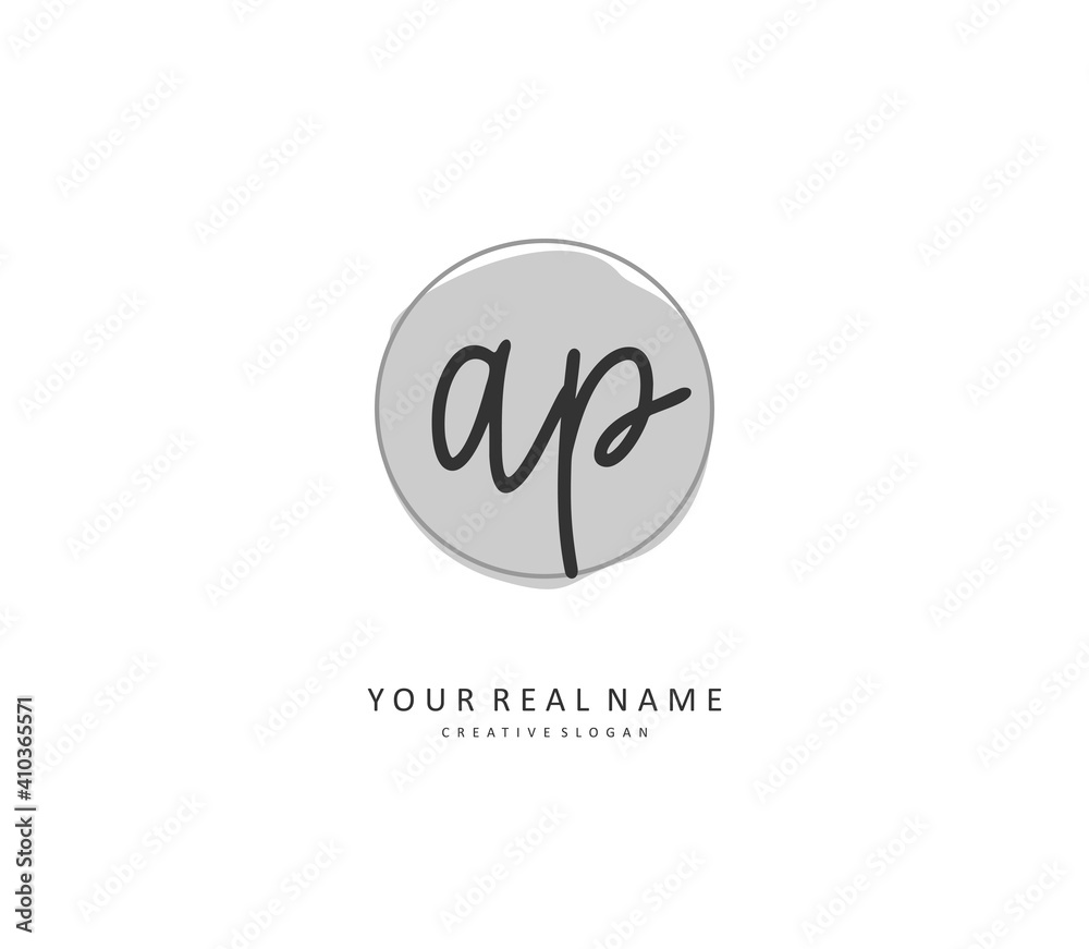 AP Initial letter handwriting and signature logo. A concept handwriting initial logo with template element. AP Initial letter handwriting and signature logo. A concept handwriting initial logo with template element.