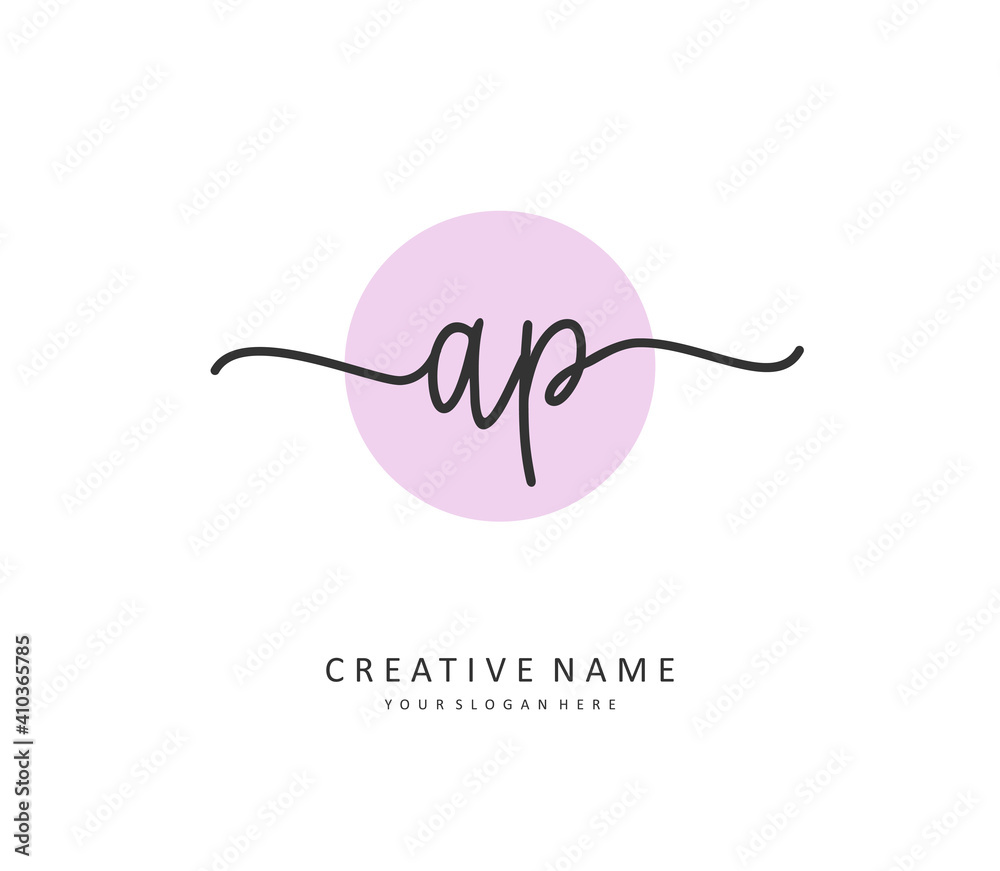 AP Initial letter handwriting and signature logo. A concept handwriting initial logo with template element. AP Initial letter handwriting and signature logo. A concept handwriting initial logo with template element.