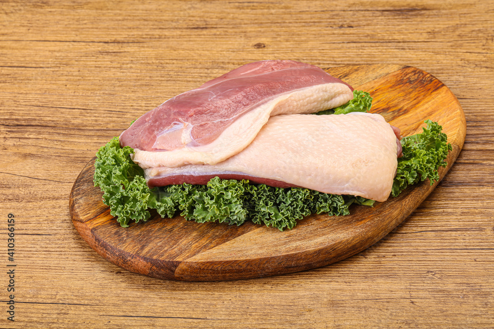 Raw duck breast for cooking